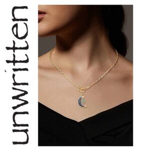 🌟 Unwritten Lapis Stone Moon Star Necklace